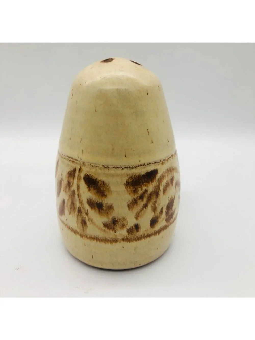 Becky Eiker Studio Pottery Ceramic Cheese Shaker and Cork Stopper Signed